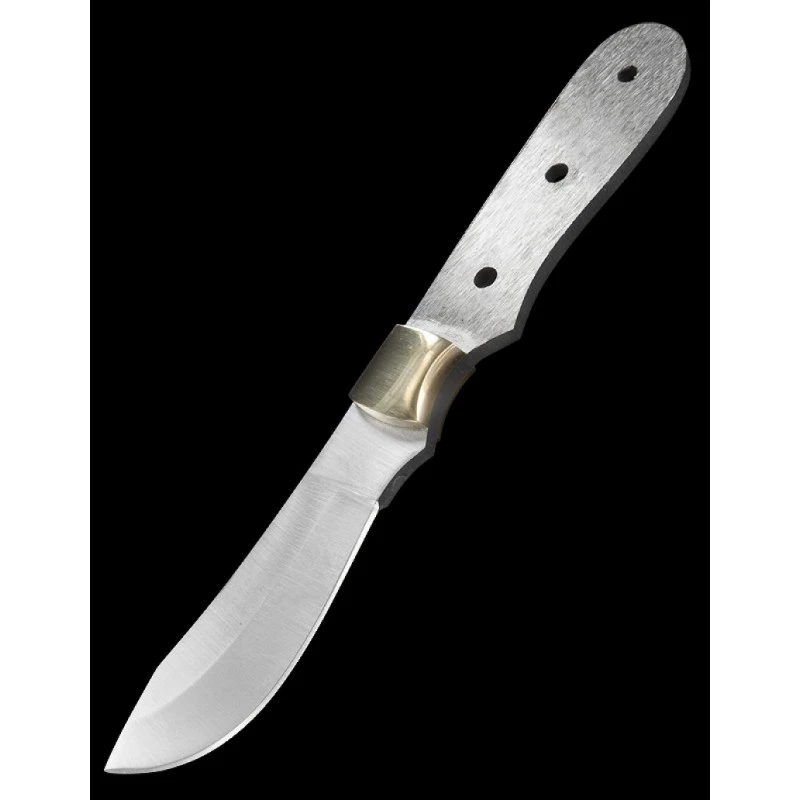 BL093 2 Lames A Customiser Skinner Lame Acier Inox Garde En Laiton – Image 2