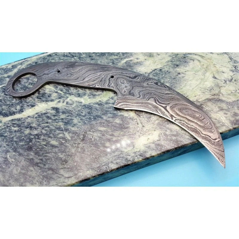 BL127D Lame A Customiser Le Manche Lame Karambit Acier Damas 256 Couches – Image 3