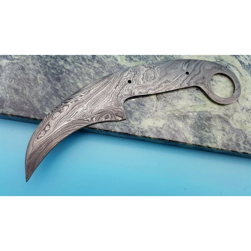 BL127D Lame A Customiser Le Manche Lame Karambit Acier Damas 256 Couches – Image 5