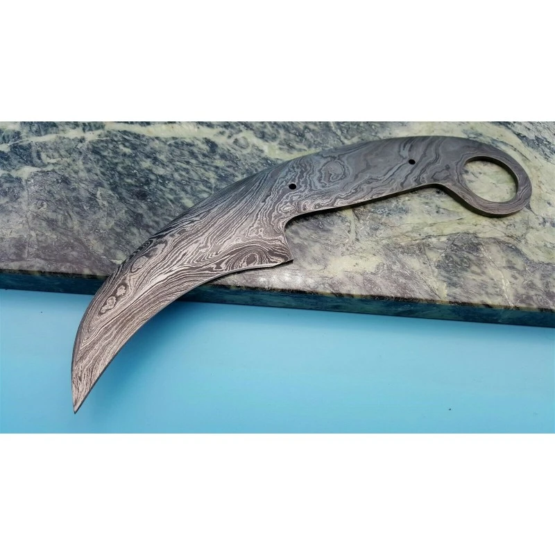 BL127D Lame A Customiser Le Manche Lame Karambit Acier Damas 256 Couches – Image 6