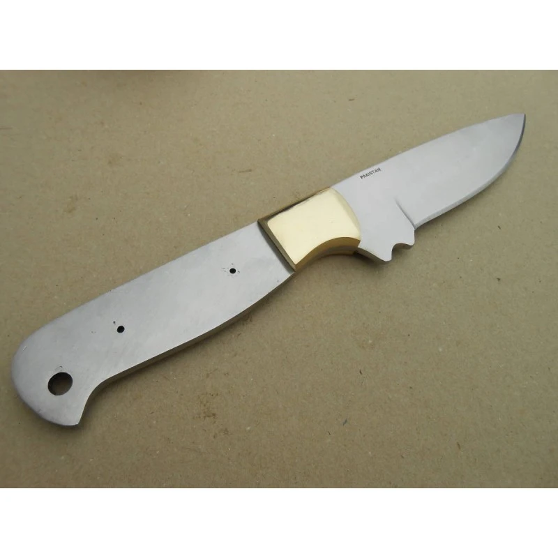 BL133 Lot De 3 Lames A Customiser Le Manche Couteau De Chasse Acier Inox Garde Laiton – Image 3