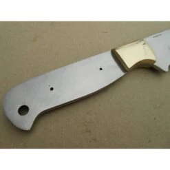 BL133 Lot De 3 Lames A Customiser Le Manche Couteau De Chasse Acier Inox Garde Laiton
