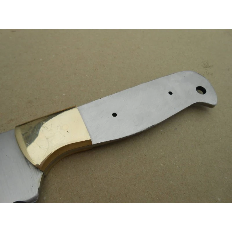 BL133 Lot De 3 Lames A Customiser Le Manche Couteau De Chasse Acier Inox Garde Laiton – Image 4