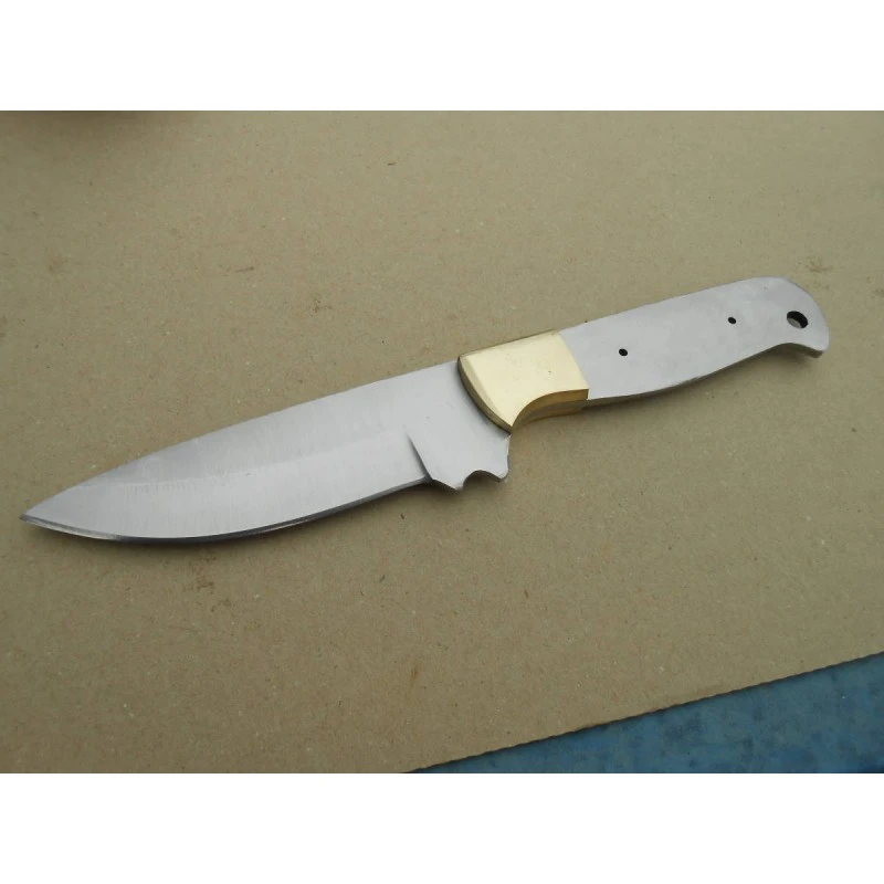 BL133 Lot De 3 Lames A Customiser Le Manche Couteau De Chasse Acier Inox Garde Laiton – Image 6