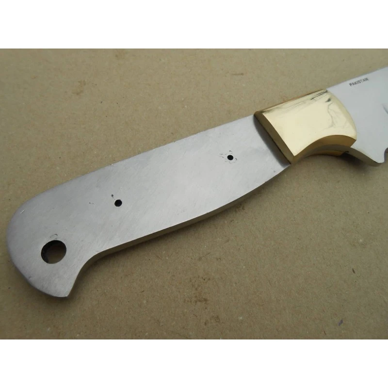 BL133 Lot De 3 Lames A Customiser Le Manche Couteau De Chasse Acier Inox Garde Laiton