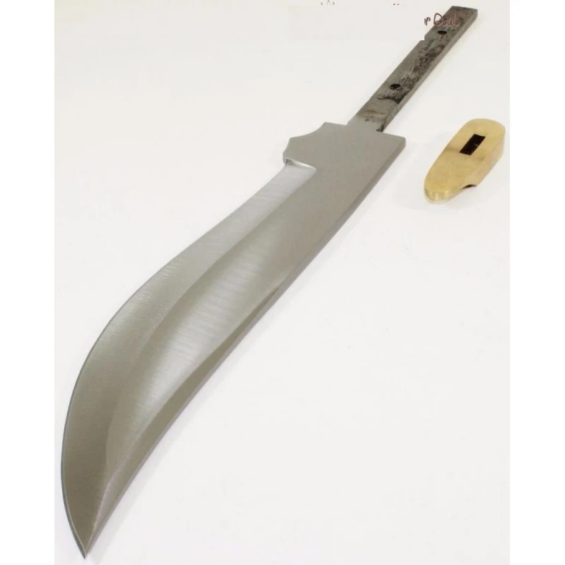 BL615 Lot De 2 Lames Bowie A Customiser Le Manche Lame Acier Inox Garde Laiton – Image 3