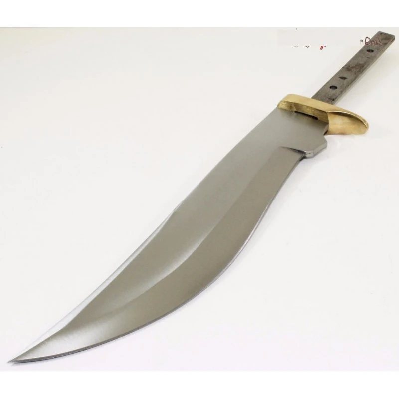 BL615 Lot De 2 Lames Bowie A Customiser Le Manche Lame Acier Inox Garde Laiton