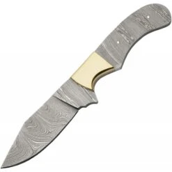 BLDM2744 Lame Couteau Skinner Clip Point Acier Damas 256 Couches A Customiser Le Manche Garde Laiton