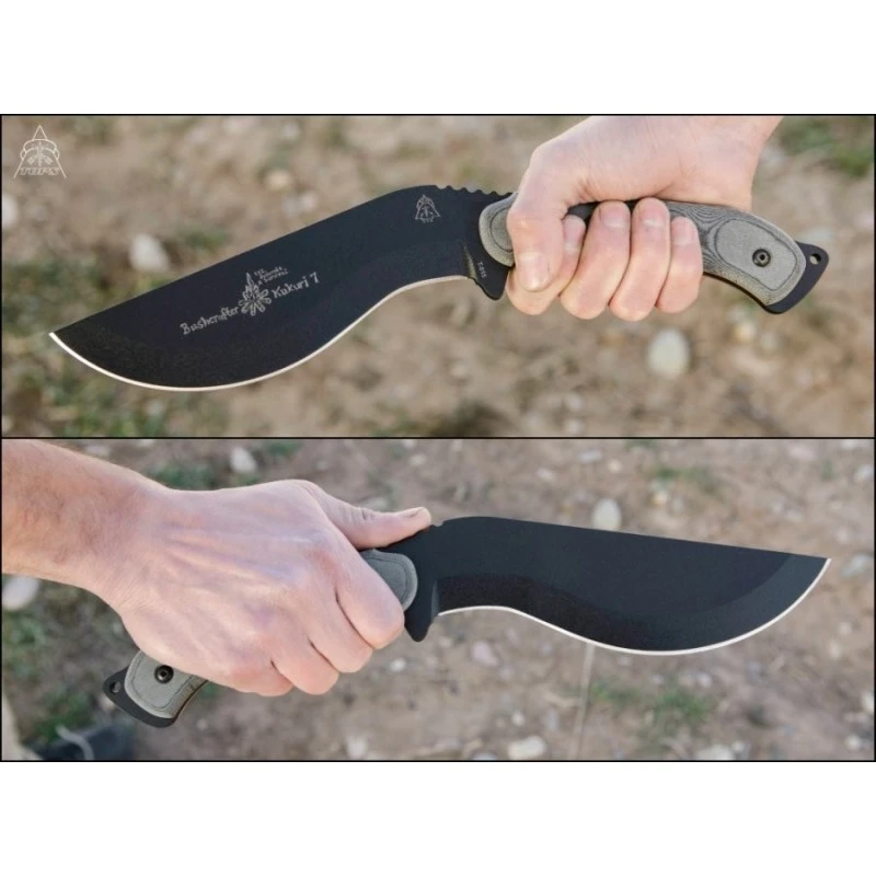 Couteau Kukri TOPS Knives Bushcrafter Kukuri 7.0 Acier Carbone 1095 Manche Micarta Made In USA TPBKUK01 – Image 3