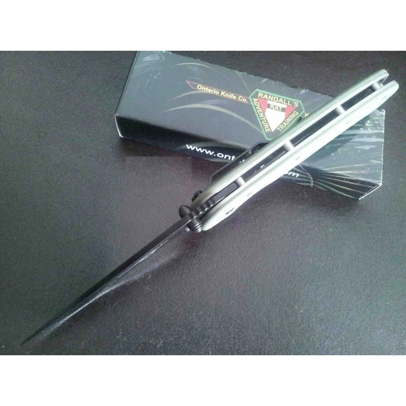 Couteau Ontario Rat 1 OD Green Acier AUS-8 Serrated Manche Nylon Linerlock ON8847OD – Image 3