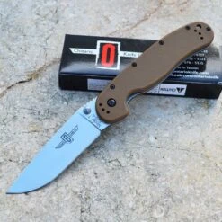 Couteau Ontario Rat Model 1 Lame Acier AUS-8 Manche FRN Coyote Brown Ontario Rat-1 ON8848CB