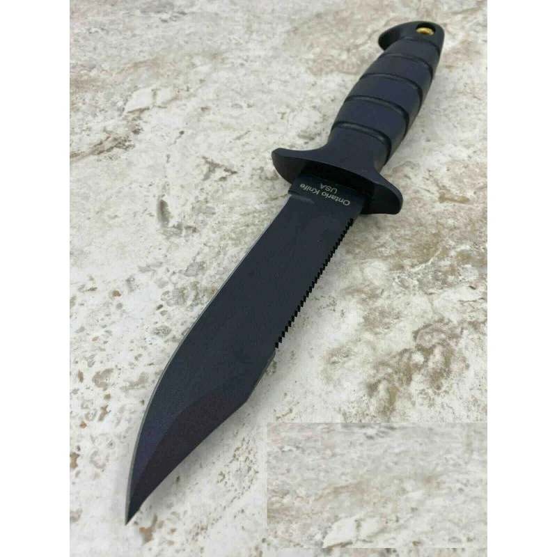 Couteau Ontario SP2 Air Force Survival Knife Lame Carbone 1095 Manche Kraton Etui Nylon Made In USA ON8680 – Image 2