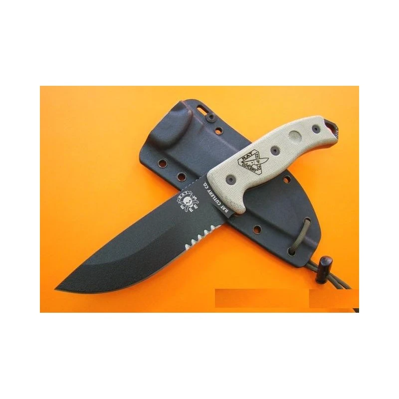 RC5SBK Couteau Esee Model 5 Survival Escape Evasion Carbone 1095 Serr Manche Micarta Etui Kydex Made USA – Image 2