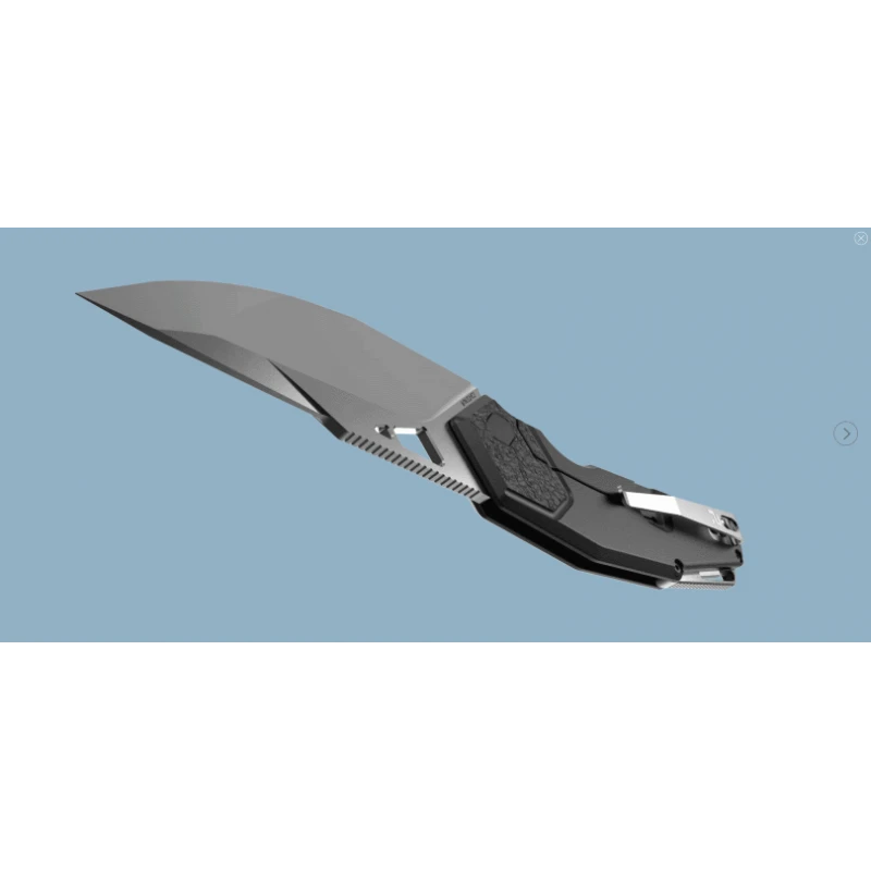 Couteau Revo Berserk Framelock Manche Black G10 Lame Acier 9Cr18MoV Clip REV004BLK – Image 3