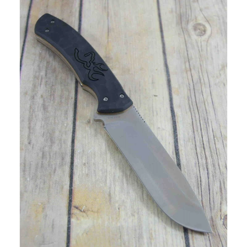 Couteau Skinner Browning Primal Lame Acier 8Cr13MoV Manche Polymer Etui Nylon BR0426B – Image 5