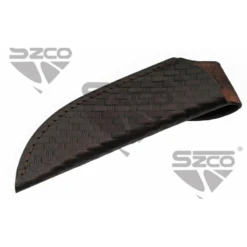 Couteau Skinner Damas 256 Couches Manche Bois De Chevreuil/Corne Etui Cuir DM1294SG