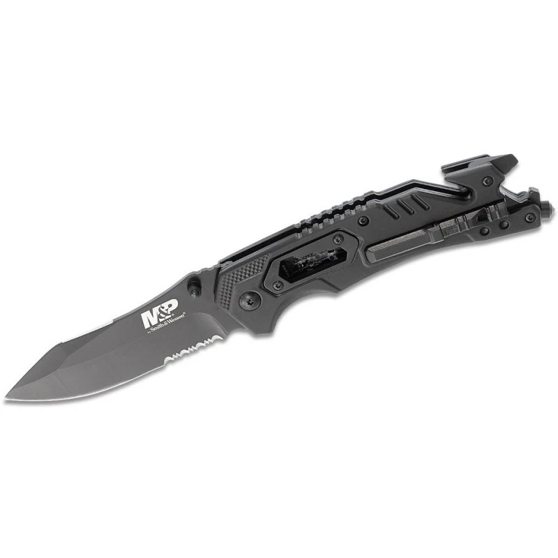 Couteau Smith&Wesson M&P MultiTools Lame Acier 8Cr13MoV Serrat Manche Plastique SW1100078