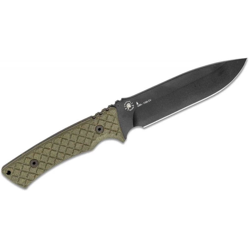 Couteau Spartan Blades Damysus Green Lame Acier Carbon 1095 Manche Micarta Etui Made USA SBSL003BKGR – Image 3