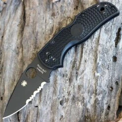 Couteau Spyderco Native 5 Black Lightweight Acier CPM-S35VN Serr Manche FRN Made USA SC41PSBBK5