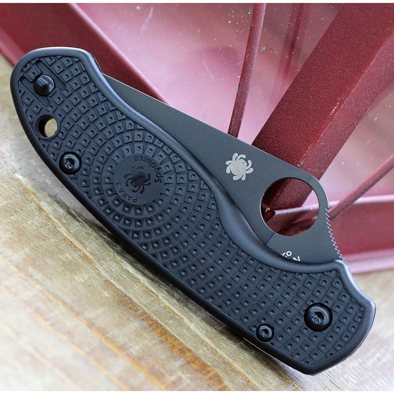 Couteau Spyderco Para 3 Compression Lock Manche FRN Lame Black CTS-BD1N Clip Made USA SC223PBBK – Image 3