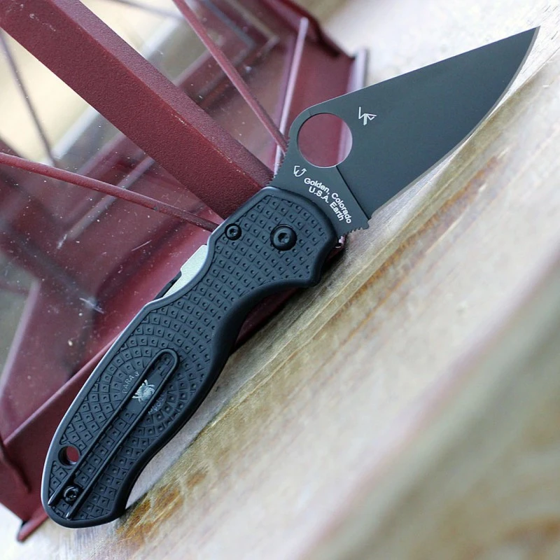 Couteau Spyderco Para 3 Compression Lock Manche FRN Lame Black CTS-BD1N Clip Made USA SC223PBBK – Image 4