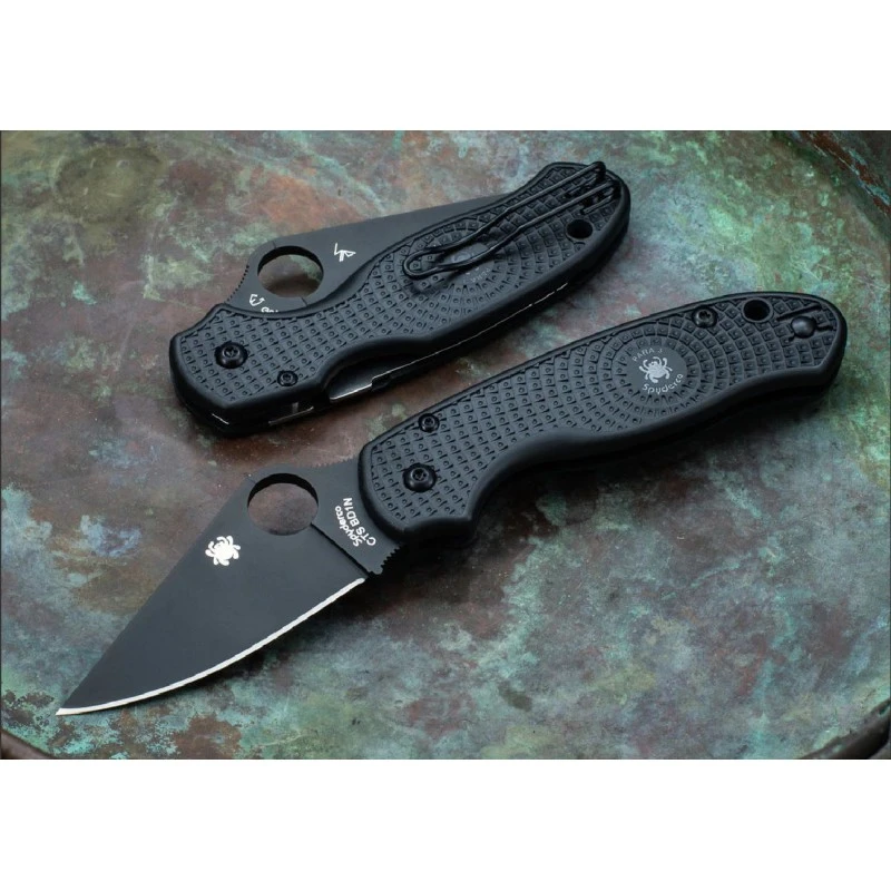 Couteau Spyderco Para 3 Compression Lock Manche FRN Lame Black CTS-BD1N Clip Made USA SC223PBBK
