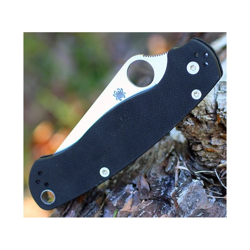 Couteau Spyderco Paramilitary 2 Lame Acier S30V Serr Manche G-10 Compression Lock Made In USA SC81GS2 – Image 3