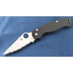 Couteau Spyderco Paramilitary 2 Lame Acier S30V Serr Manche G-10 Compression Lock Made In USA SC81GS2