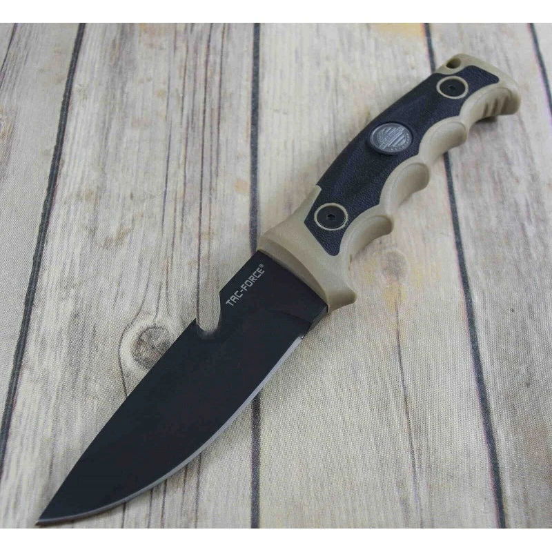 Couteau Tac Force Tactical Manche Tan Lame Acier 3Cr13 Etui Nylon Bracelet Paracorde TFFIX005TN – Image 8