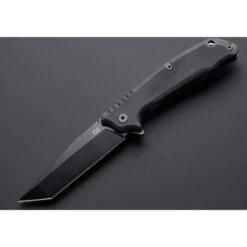 Couteau Tactical ABKT Tac Predator Blue Tanto Lame Acier D2 Manche G-10 Linerlock Pocket Clip AB026BL