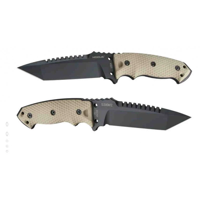 Couteau Tactical Hogue EX-F01 Tactical Tanto Lame Acier A2 Manche Tan G-10 Etui Nylon HO35127 – Image 2