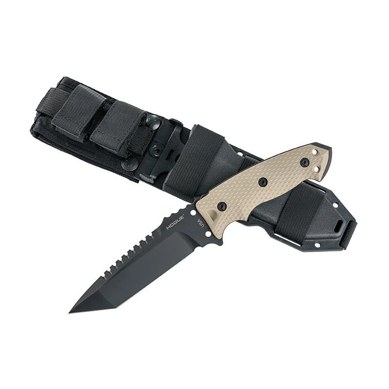 Couteau Tactical Hogue EX-F01 Tactical Tanto Lame Acier A2 Manche Tan G-10 Etui Nylon HO35127 – Image 3