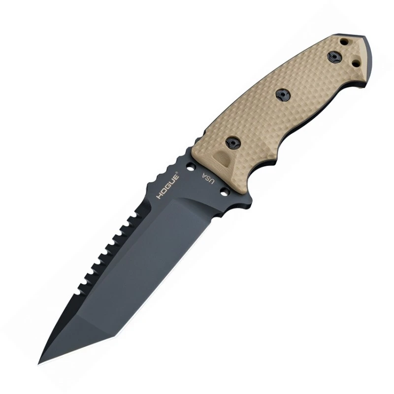 Couteau Tactical Hogue EX-F01 Tactical Tanto Lame Acier A2 Manche Tan G-10 Etui Nylon HO35127 – Image 4