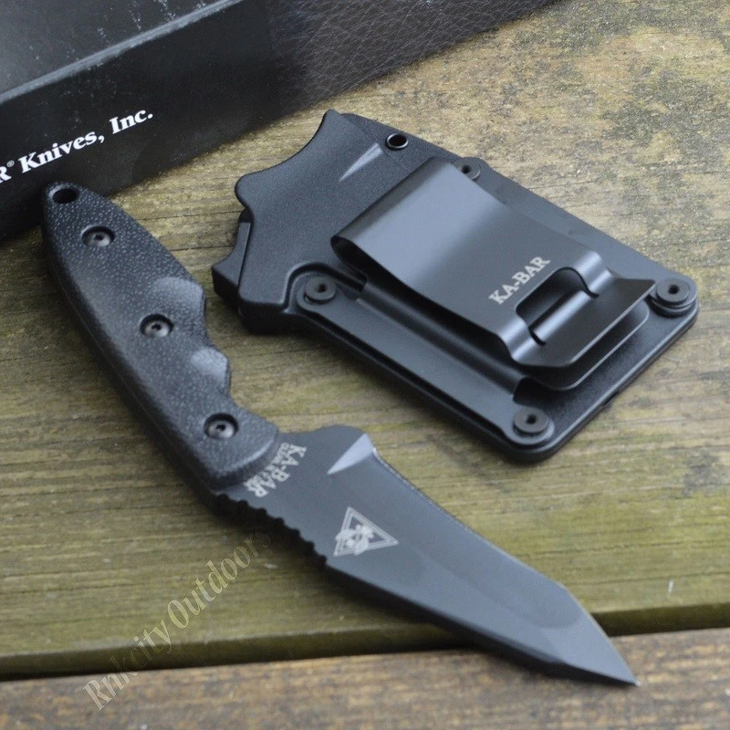 Couteau Tactical Ka-Bar TDI Hinderer Hellfire Acier Carbone 1095 Manche Zytel Etui Nylon Made In USA KA2486 – Image 2