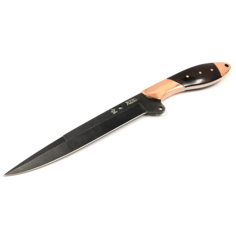 Couteau Tactical Kensei Fighter Shugenja Lame Acier 440 Manche Micarta Etui Nylon KE003