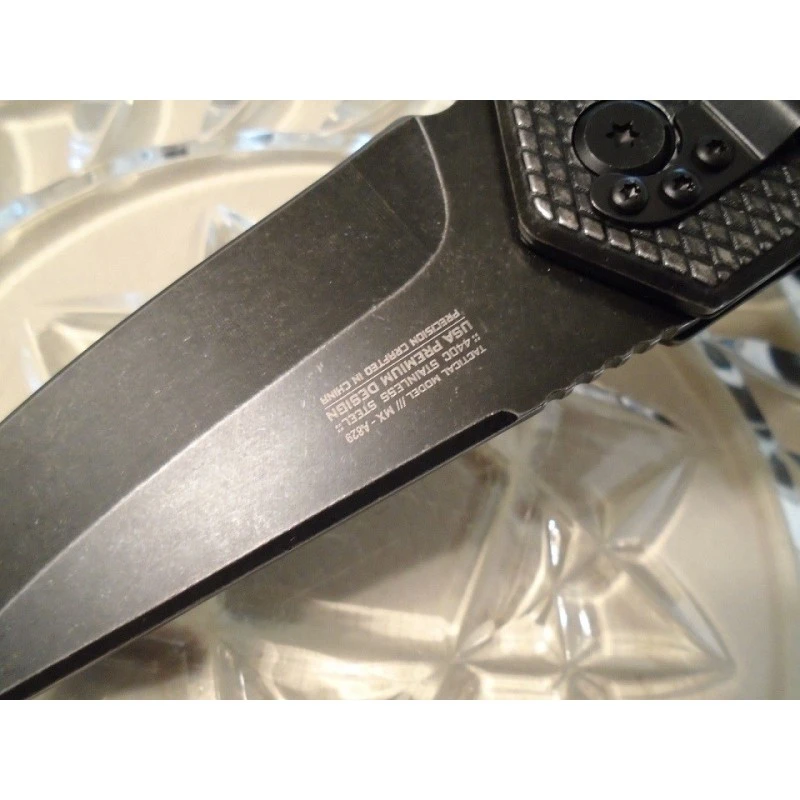 Couteau Tactical Mtech Xtreme Spring Assisted Acier 440C Manche Bois MTXA829BW – Image 3