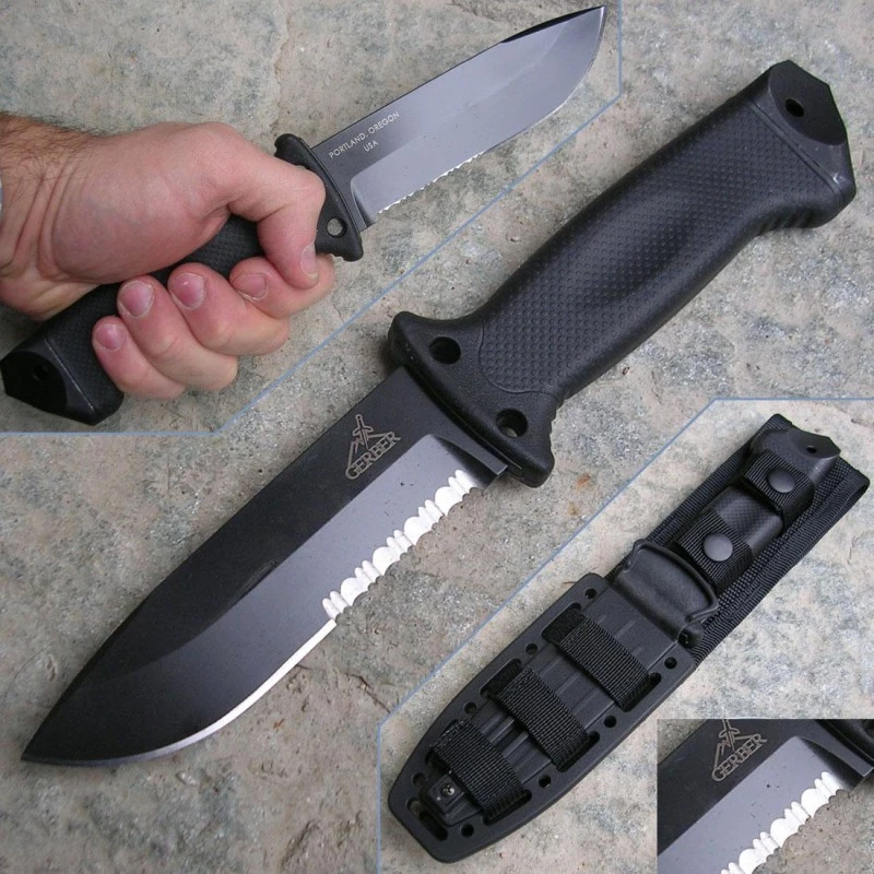 Couteau Tactical Survie Gerber LMF II Infantry Lame Acier 420HC Manche Noir Etui Holster Made USA G1629