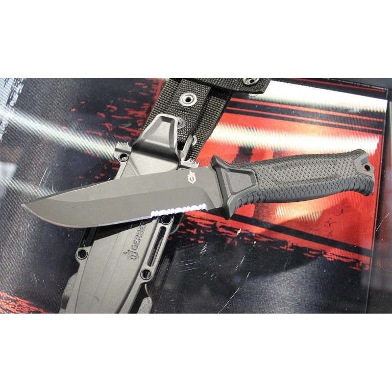 Couteau Tactical/Survival Gerber Strongarm Acier 420HC Manche Fibre De Glass Etui Zytel Made USA G1060