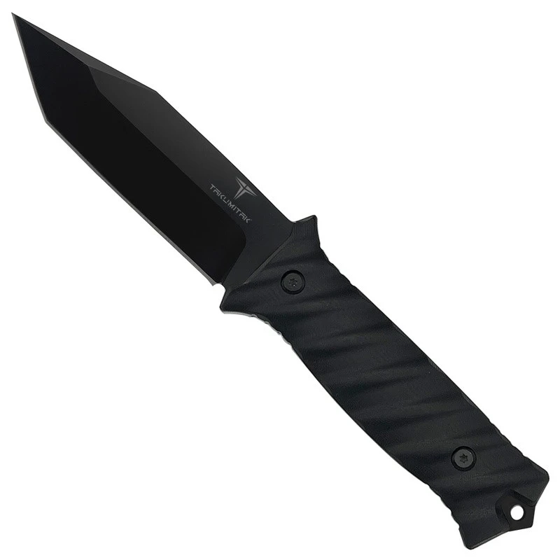 Couteau Tactical Takumitak Fulcrum Military Black Tanto Lame Acier D2 Manche G10 Etui Kydex TKF201BK – Image 4