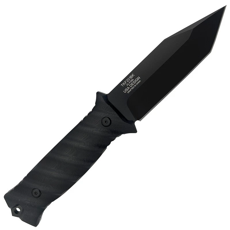 Couteau Tactical Takumitak Fulcrum Military Black Tanto Lame Acier D2 Manche G10 Etui Kydex TKF201BK – Image 5