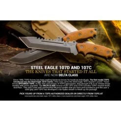 Couteau Tactical TOPS Steel Eagle Delta Class Tanto Lame Carbone 1095 Etui Kydex Made USA TPSE107DDC