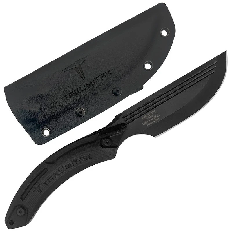 Couteau Takumitak HUNTER Straight Back Lame Acier D2 Manche G10 Etui Kydex TKF207BK – Image 3