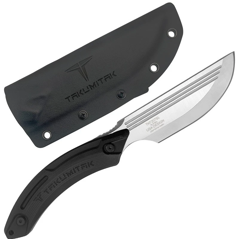 Couteau Takumitak HUNTER Straight Back Lame Acier D2 Manche G10 Etui Kydex TKF207SL – Image 2