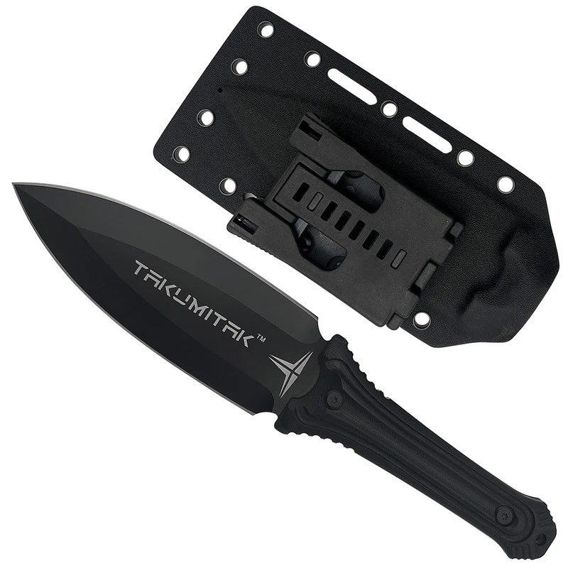 Couteau Takumitak SENTINEL Dagger Black Military Lame Acier D2 Manche G10 Etui Kydex TKF203BK – Image 2