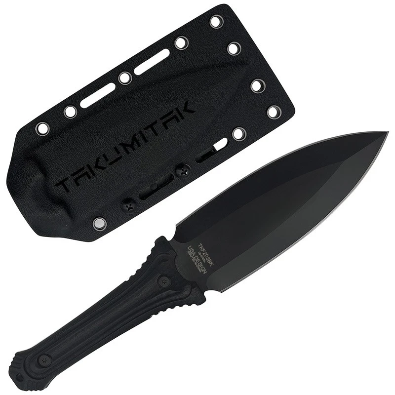 Couteau Takumitak SENTINEL Dagger Black Military Lame Acier D2 Manche G10 Etui Kydex TKF203BK – Image 3