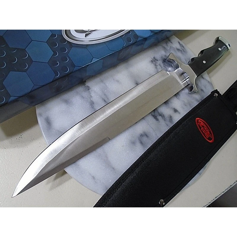 Couteau Toothpick Bowie Lame Acier Inox Manche Bois Etui Nylon CN211554 – Image 5