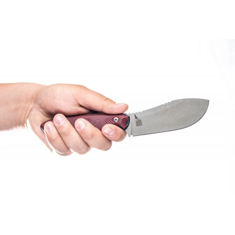 Couteau TOPS Camp Creek Fire Edition Lame Acier CPM S35VN Manche Red/Black G10 Etui Cuir USA TPCPCKFE01 – Image 7