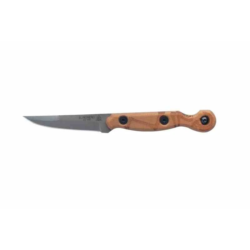 Couteau TOPS El Pionero Tan Lame Acier Carbone 1095 Manche Micarta Etui Kydex Made USA TPELPO01 – Image 5