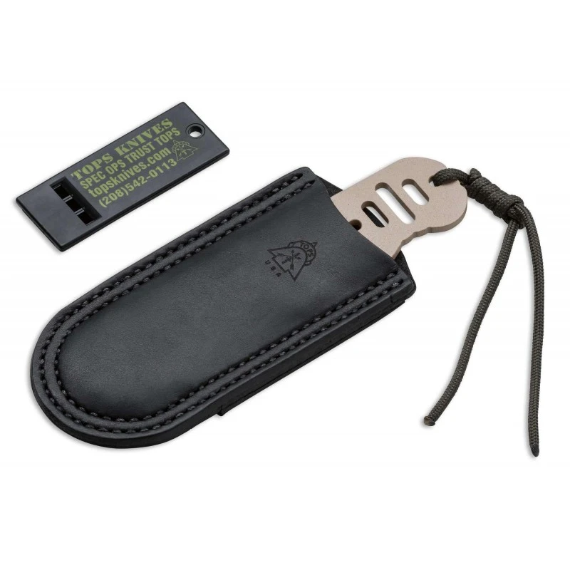 Couteau TOPS FDX 66 Lame Tanto Acier Carbone 1095 Etui Cuir Made In USA TPFDX66 – Image 3