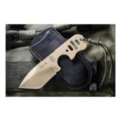 Couteau TOPS FDX 66 Lame Tanto Acier Carbone 1095 Etui Cuir Made In USA TPFDX66